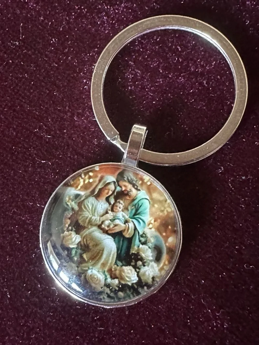 Jesus Christ Mary keychain.